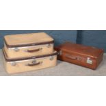 Three vintage suitcases. Including Antler examples etc.