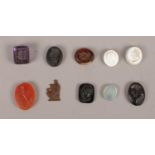 A selection of seal stones and cameos.