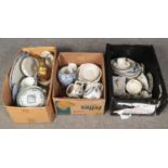 Three boxes of miscellaneous ceramic's. Booth's, Sutherland, Wood & Son example etc.