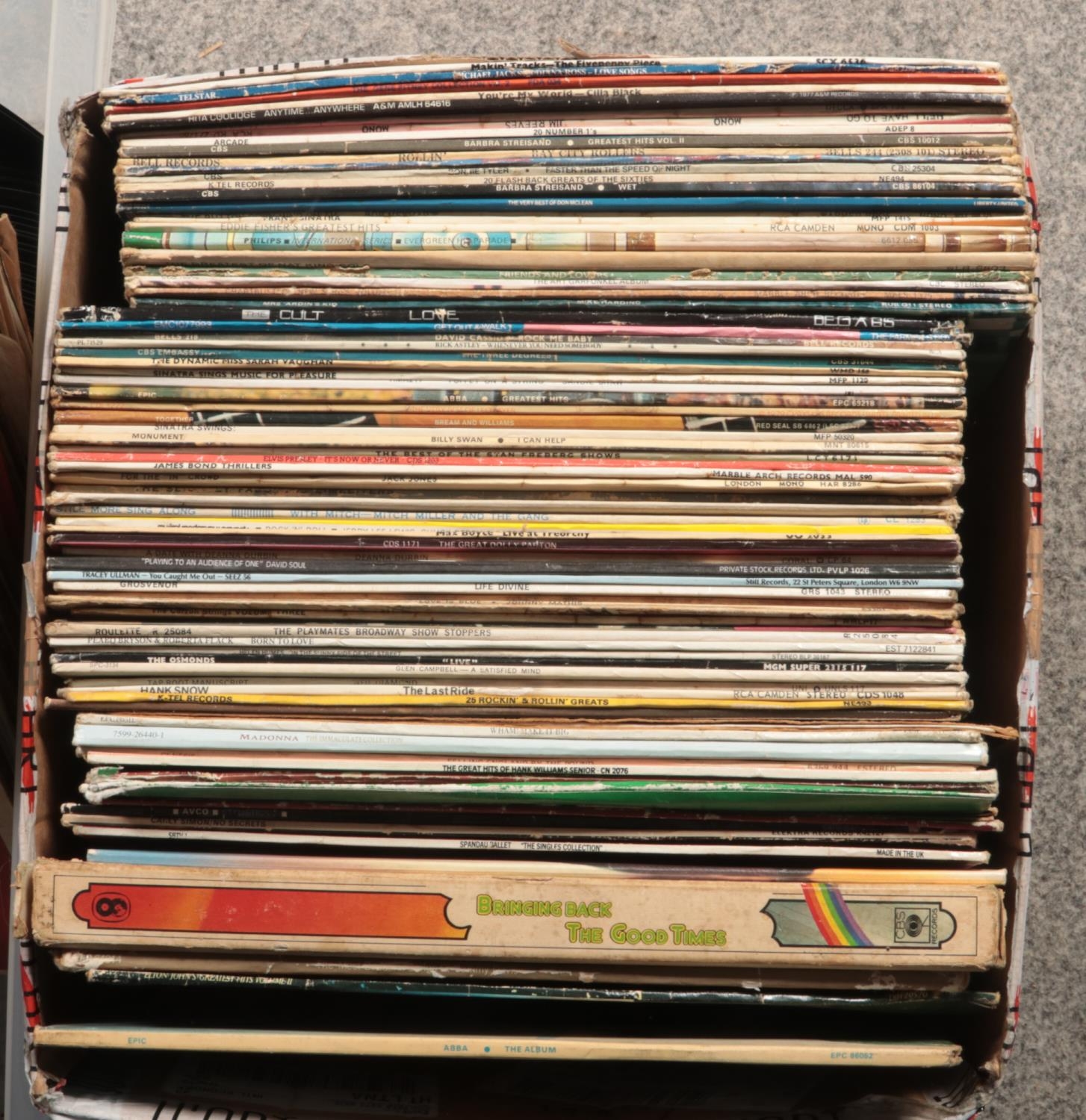 A box of mainly LP records. Also includes pop singles, not in sleeves. - Image 2 of 4