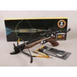 A boxed Cobra Aluminum pistol crossbow. 80lbs draw weight. Includes bolts.