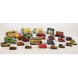 A collection of die cast vehicles. Corgi Dick Kerr type tram The Star, Lledo Walkers crisps vans,