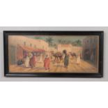 Giovani Barbaro Italian, fl 1890-1907. Pair of ebonized framed watercolours. Bustling Arabian market