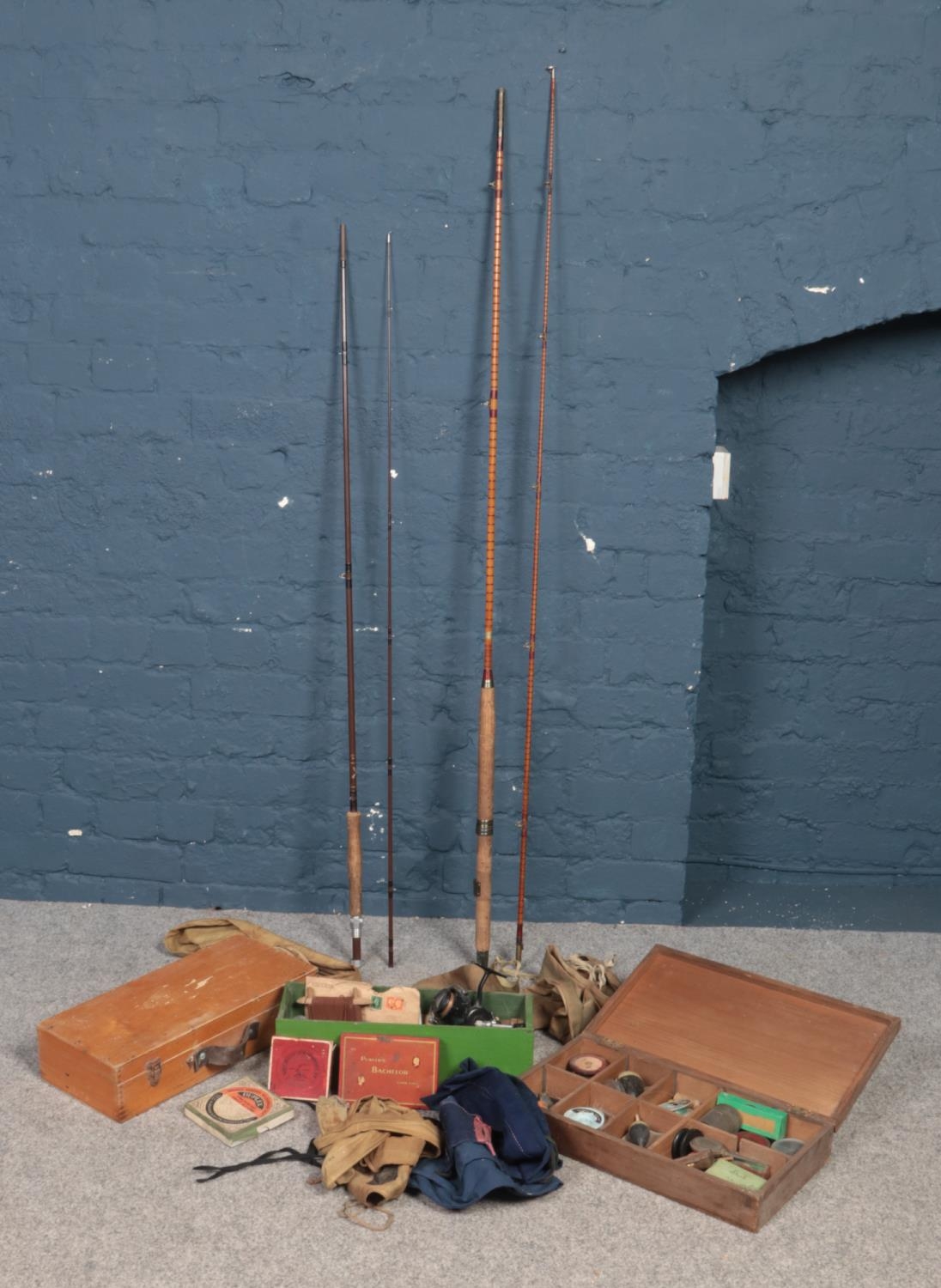 A collection of vintage fishing equipment. Includes Milward's and Bruce & Walker rods, floats, - Image 2 of 2