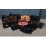 A box of assorted handbags. Diva Italy, St. Michael's examples etc