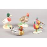 A group of Beswick figures. A pair of Pheasants, Mallard, Common Teal & a partridge. (original boxes