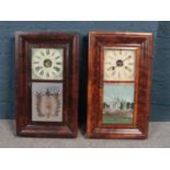 Two American wall clocks. Includes Chauncey Jerome and EN Welch examples. Welch example with cracked