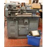 A 'Boxford' metal working lathe together with & box of spare parts. H:117cm,W:107cm,D:44cm.