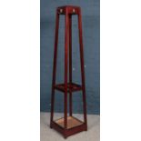 A Mahogany coat/stick stand. (178cm height, 39cm width 39cm depth)