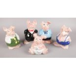 A set of five Wade 'Natwest' piggy banks, with original stoppers, to include Woody; Annabel;