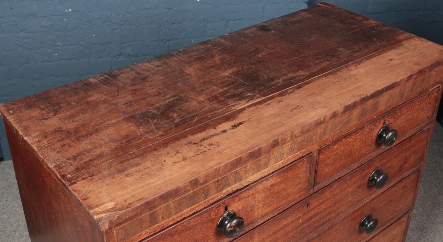 A George III mahogany chest of two over four drawers. Splitter chest. - Image 3 of 3