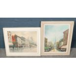 Two framed oil on canvas paintings. Including scene of Paris example, etc.