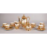 A Gold Lustre coffee set. 'Epiag D.F Czechoslovakia' Coffee pot, milk jug, cups/saucers examples etc