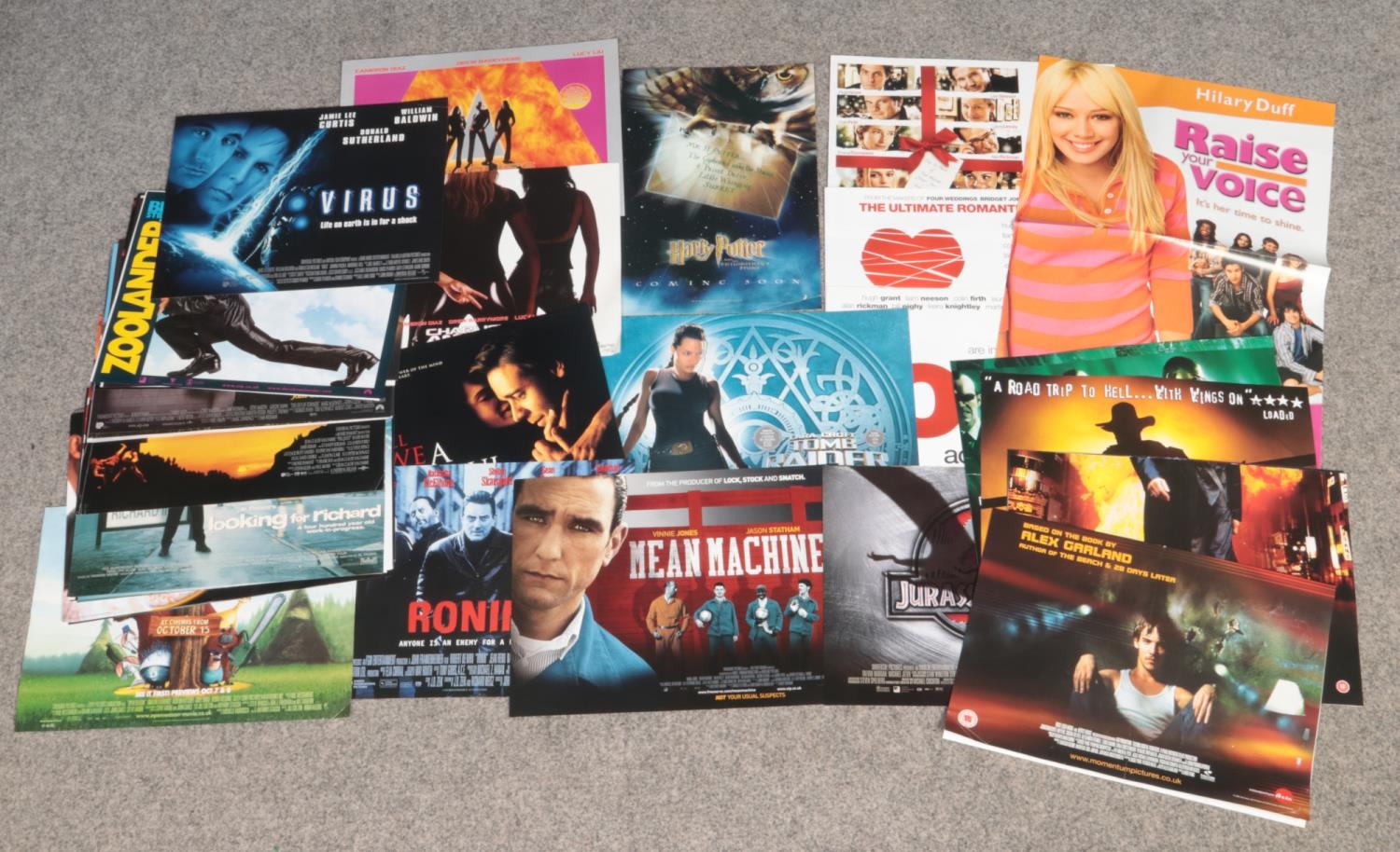 A large collection of promotional film posters.