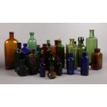A collection of vintage glass/chemist bottles.