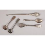 A small quantity of silver items. Includes a pair of William IV silver sauce ladles assayed Exeter