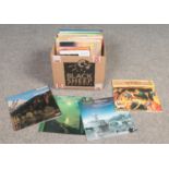 A box of classical LP records.