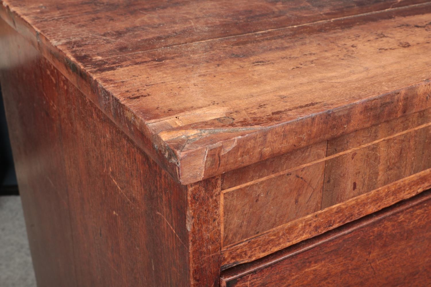 A George III mahogany chest of two over four drawers. Splitter chest. - Image 2 of 3