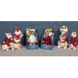 A group of Meerkat soft toys. Compare the meerkat Sergei & Aleksandr examples etc.