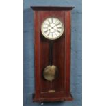 A Victorian mahogany Vienna spring driven eight day wall clock, chiming on a coiled gong 84cm