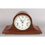 Comitti of London eight day mahogany cased Westminster quarter chiming mantle clock. Good