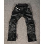A pair of Hein Gericke leather motorbike trousers. Size 38.