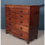 A George III mahogany chest of two over four drawers. Splitter chest.