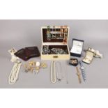 A selection of mostly costume jewellery - comprising of a jewellery box with a selection of