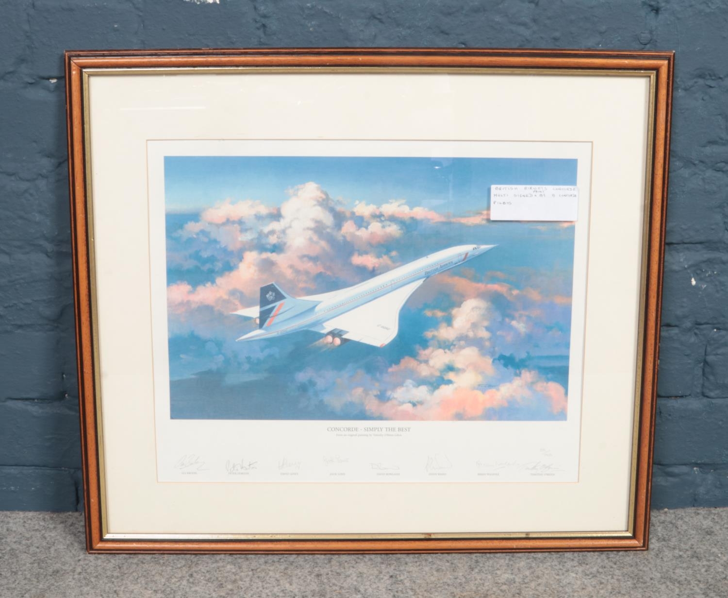 A British Airways Concorde print (Simply the Best) signed by Timothy O'Brien, which includes eight - Image 2 of 2
