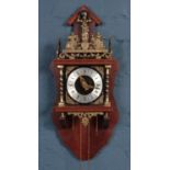 A Dutch Wall clock & Torsion clock. (63cm height wall clock) No weights