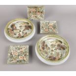 A group of 1960's Bourne Denby Stoneware. Two Large bowls & Three square dishes, designed by Glyn
