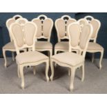 Six Italian style dining chairs.