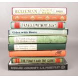 Nine 'Folio Society' linen bound books. To include 'Cider with Rosie' Laurie Lee, 'Travels with my