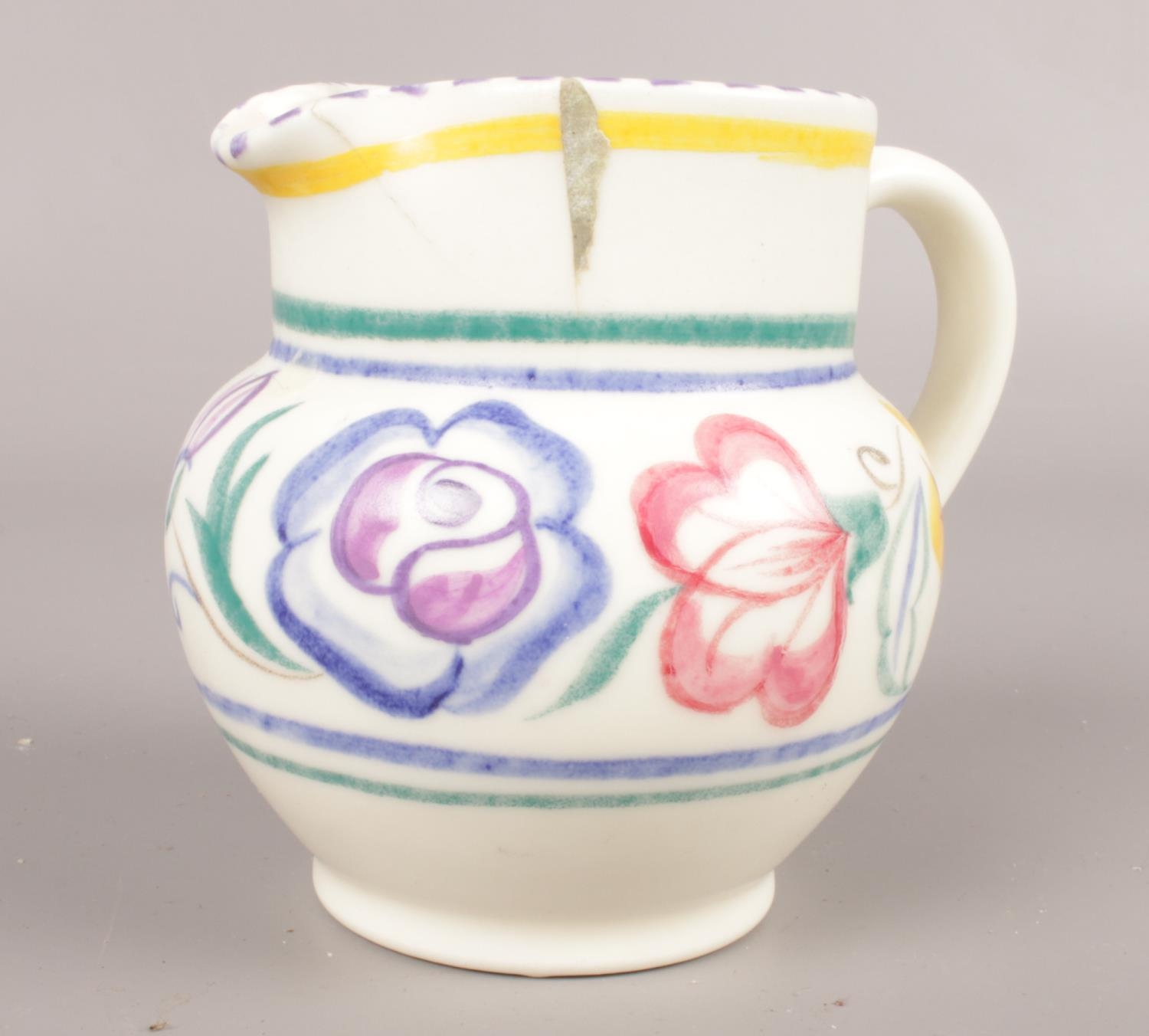 Seven pieces of Poole Pottery in two designs. To include a lidded honey pot, two vases and two small - Image 3 of 4