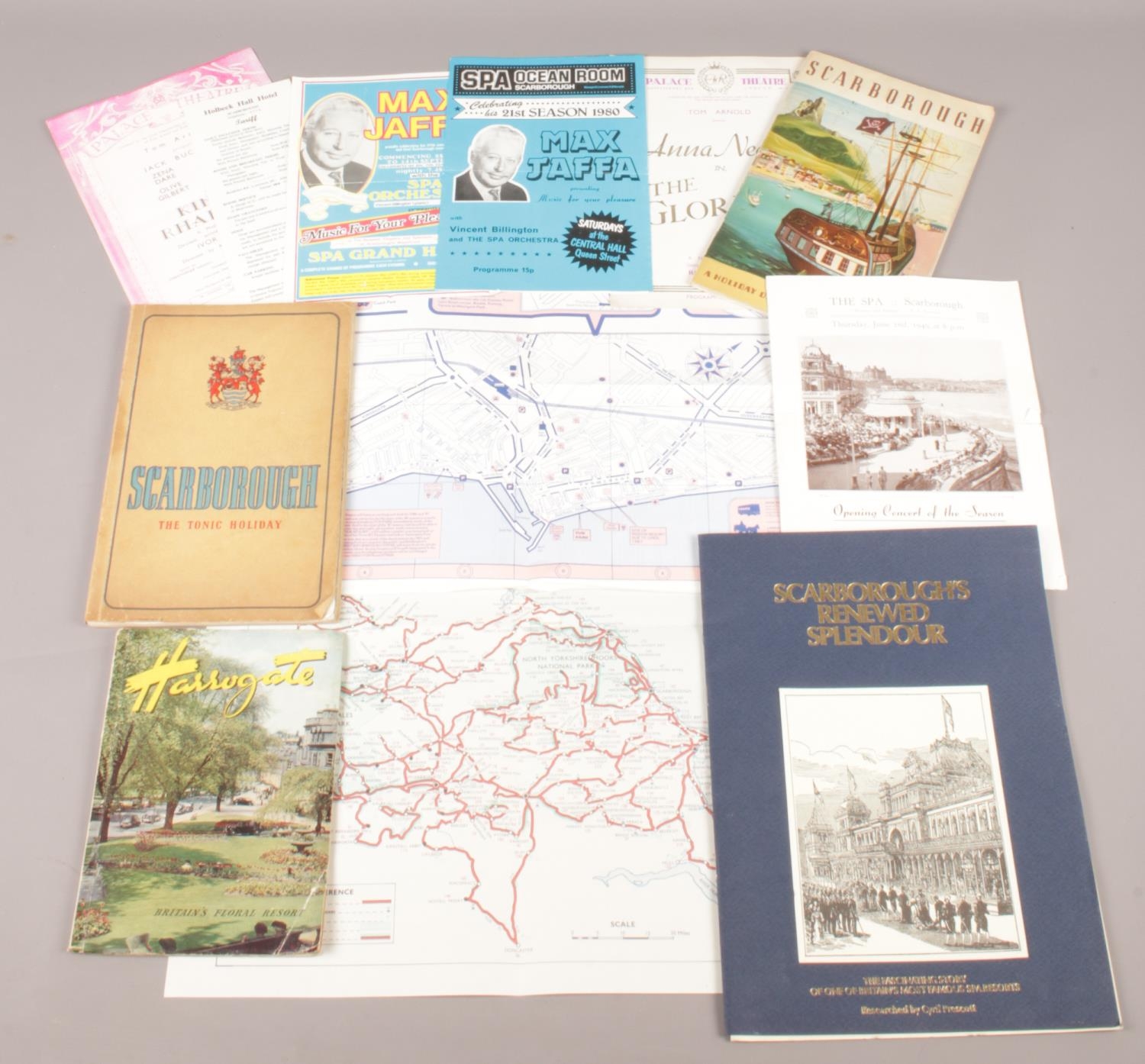 UK East Coast Memorabilia - to include an RAC Map of North Yorkshire & Yorkshire Dales,