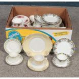 A group of assorted ceramic tea sets. Royal Kent, Maddock, Gainsborough examples etc.