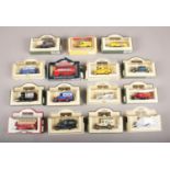 A collection of 15 Lledo die cast vehicles. 1930 Model A Ford Van (Carlsberg Lager), 1957 Bristol