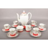 A Myott bone china six place coffee set. Some pieces with damage.