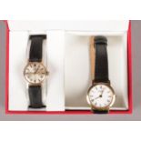 Two ladies wristwatches. Includes a ladies 9ct gold cased Omega manual wristwatch along with a