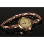 A ladies 9ct gold expanding wristwatch.