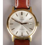 A gentleman's Omega Geneve automatic gold plated wristwatch. With presentation inscription to the