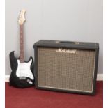 A 'Play On' electric guitar together with a Marshall Amp No 51720. Condition fair. Both items don'