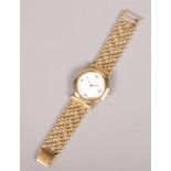 A cased Christian Dior gold plated quartz wristwatch.