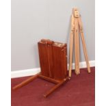 Two artists easels. To include an artist folding sketch box with attached easel and separate Daler-