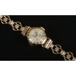 A ladies 9ct gold Helvetia manual wristwatch.