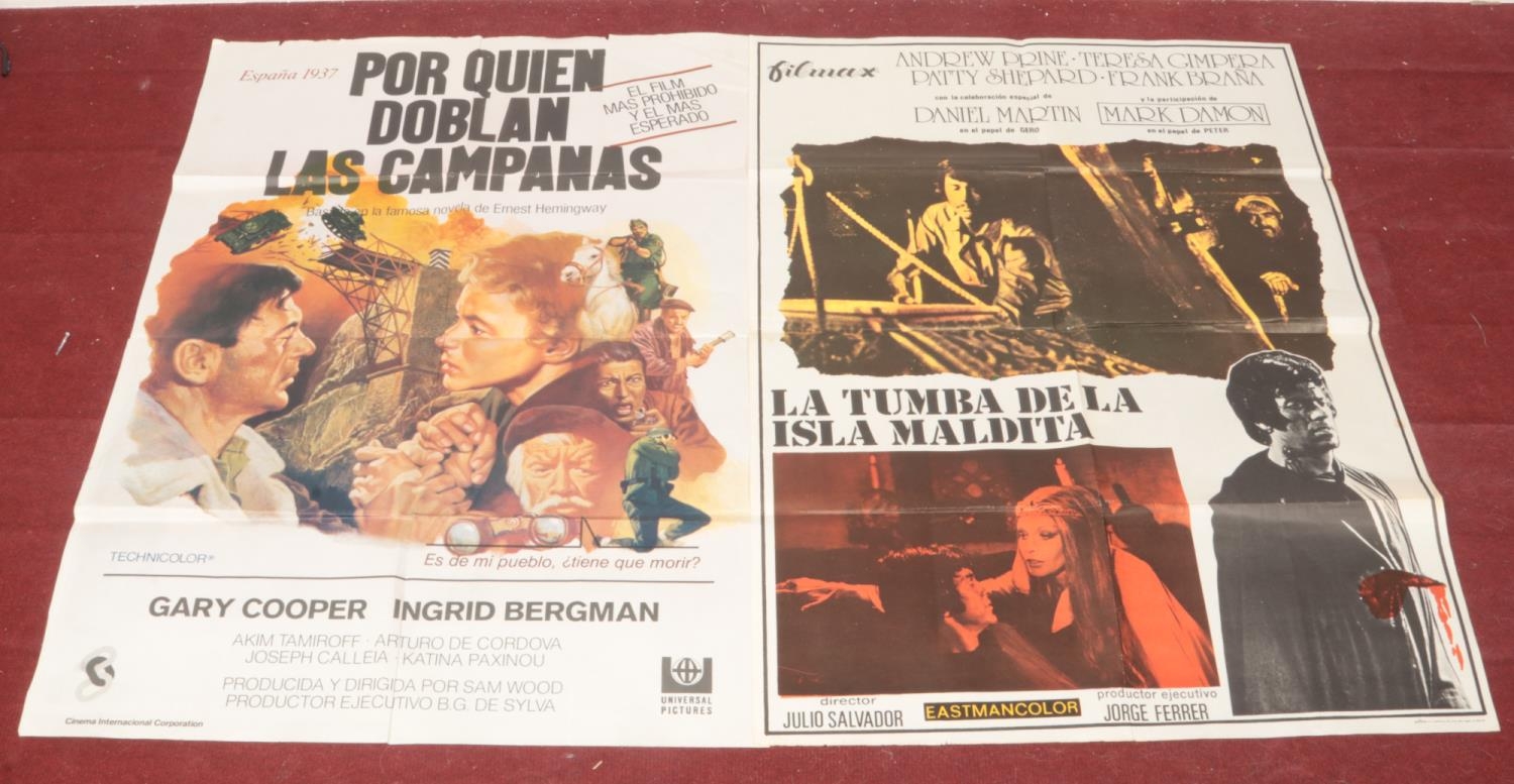 Two South American Vintage Film Posters. To include 'Por Quien Doblan Las Campanas' Starring