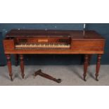 A 19th century John Broadwood & Sons mahogany square piano. In need of attention. Not able to see