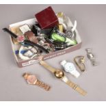 A box of assorted quartz wristwatches. Sekonda, Slazenger, Limit etc