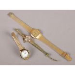 Three ladies wristwatches. Includes Rotary and SK manual examples and a Sekonda quartz example.