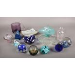 A collection of art glass. Includes Mdina, Caithness, Danbury Mint Wildlife Crystals etc.